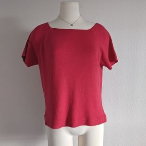 Sadimara Thick Top / Blouse Hot Pink / Fuchsia Sleeves, Square Neckline